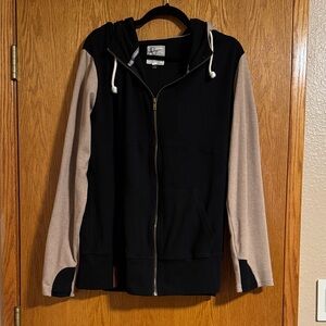 Black and Tan Zip-Up Hoodie